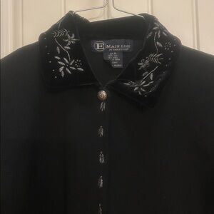VTG Main Line by Eagle’s Eye M silk/velvet/wool Cardigan with Embroidery